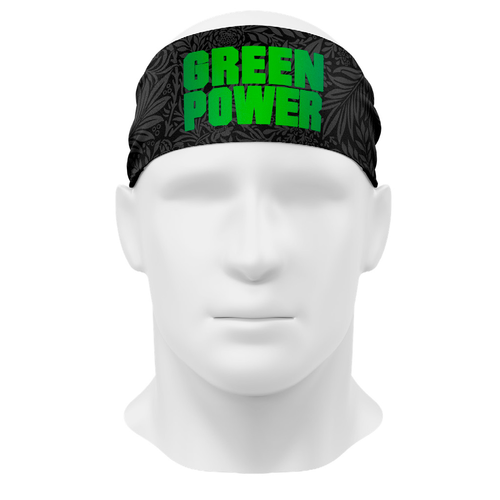 Bandana Running Green Power BLACK RUN
